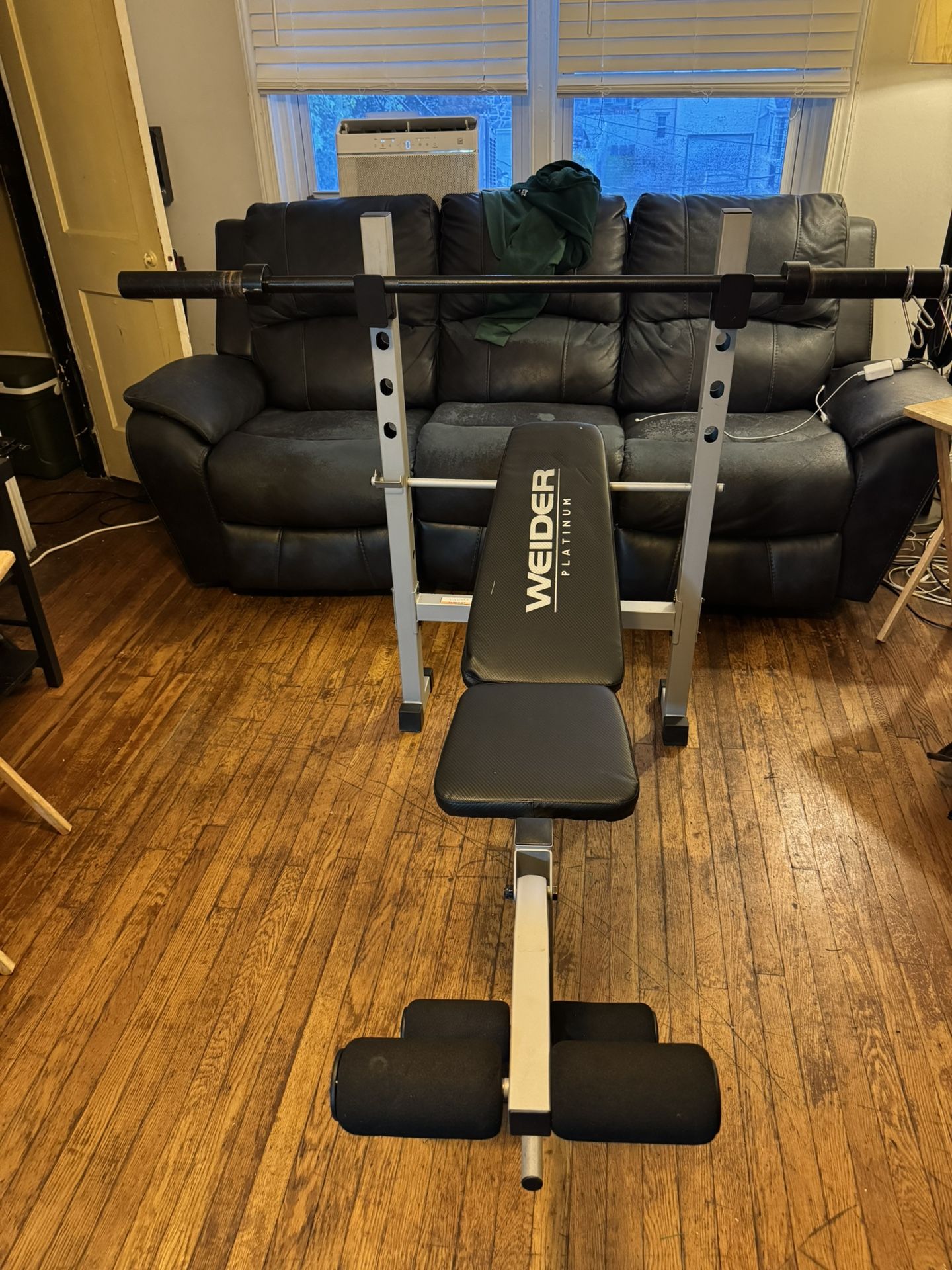 Olympic Weight Bar, Bench & Plates