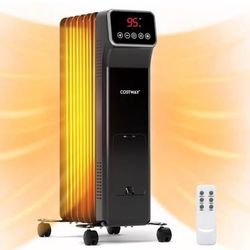 New COSTWAY Oil Filled Radiator Heater, 1500W Electric Space Heater w/Touch Screen