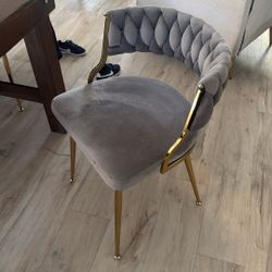 Gray Dinner Veltve Chairs 