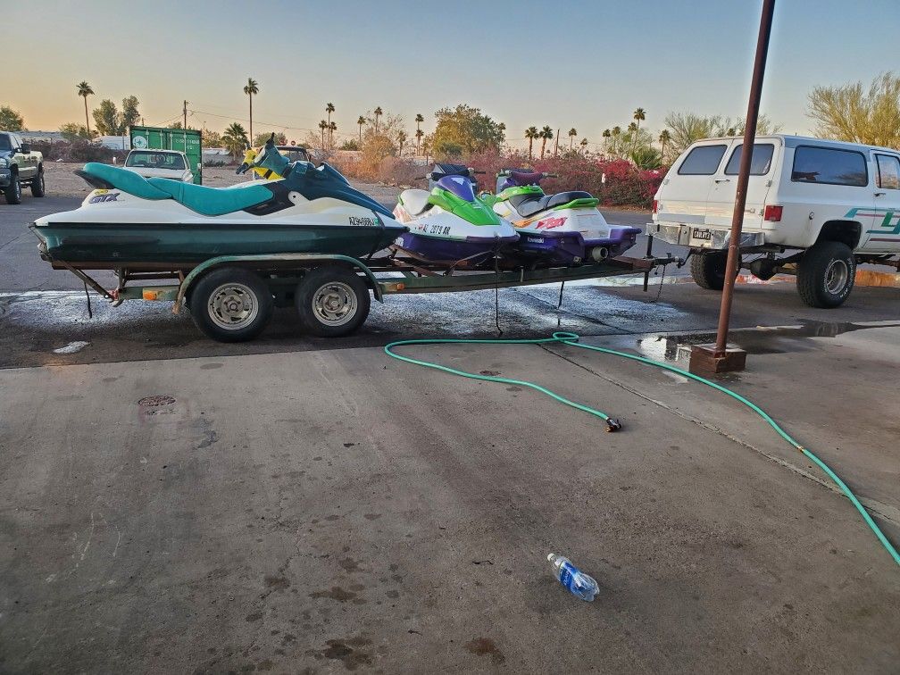 4 Jet Skis And Trailer