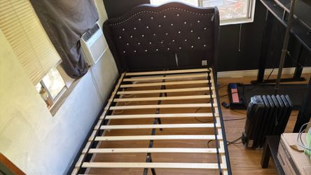 Queen bed frame with backboard