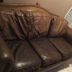 Genuine LEATHER COUCH 