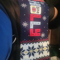 Fringed Holly Jolly Miller Lite Ugly Scarf