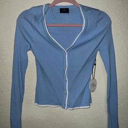 Preppy Cardigan With Pearl Buttons 