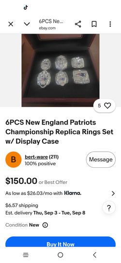 Patriots football rings