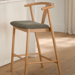 ARTICLE - Fonra Counter Stools (Oak/Algonquin Green) | 🚛 WHITE GLOVE DELIVERY