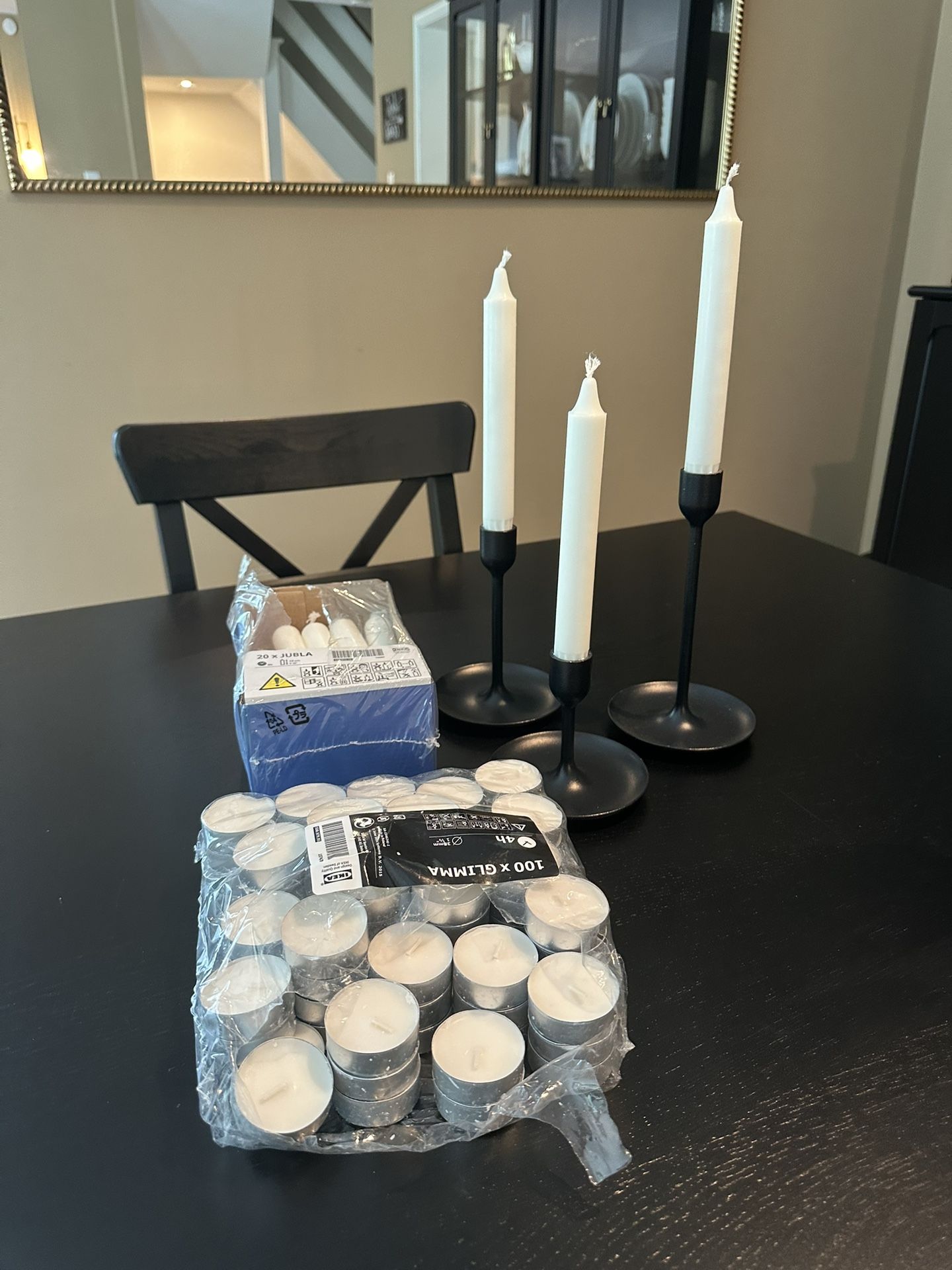 Candle Sticks, Holders and Tea Lights