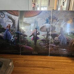 Disney Alice in Wonderland (2010) Blockbuster Store Display – 3 Panel Promo