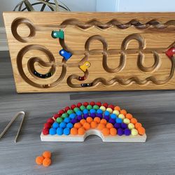Wooden toys for fine motor skills!