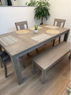 Family dining table with chairs