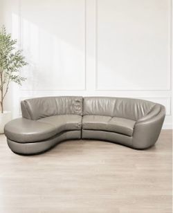 Leather Curved Sectional Sota - $8,500 Retail