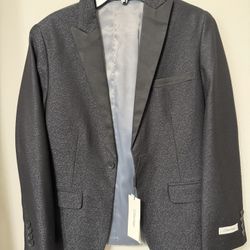 NWT Boys’ Calvin Klein Patterned Tuxedo Blazer / Suit Jacket – Size 14 Regular