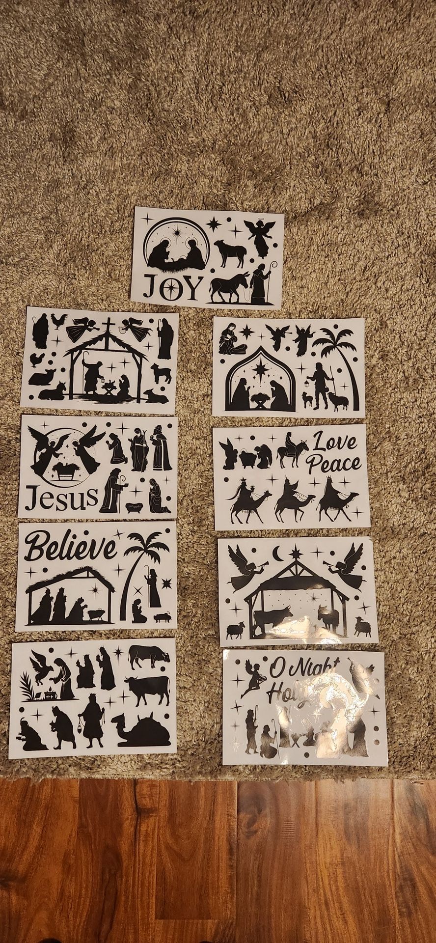 Nativity Window Clings Sticker Decals 9 Sheets