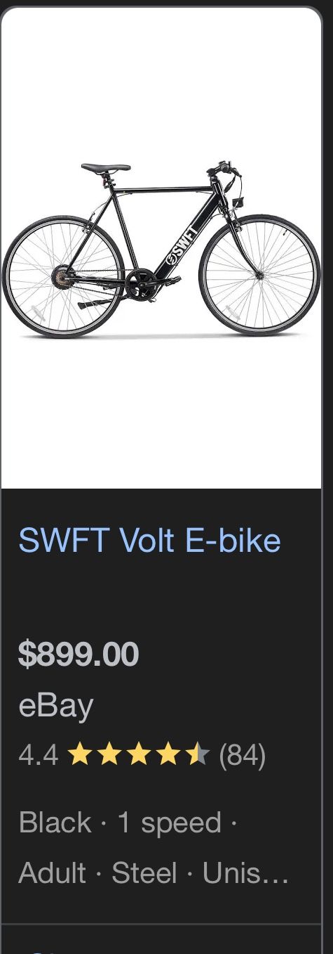 SWFT VOLT E-BIKE SEND ME AN OFFER