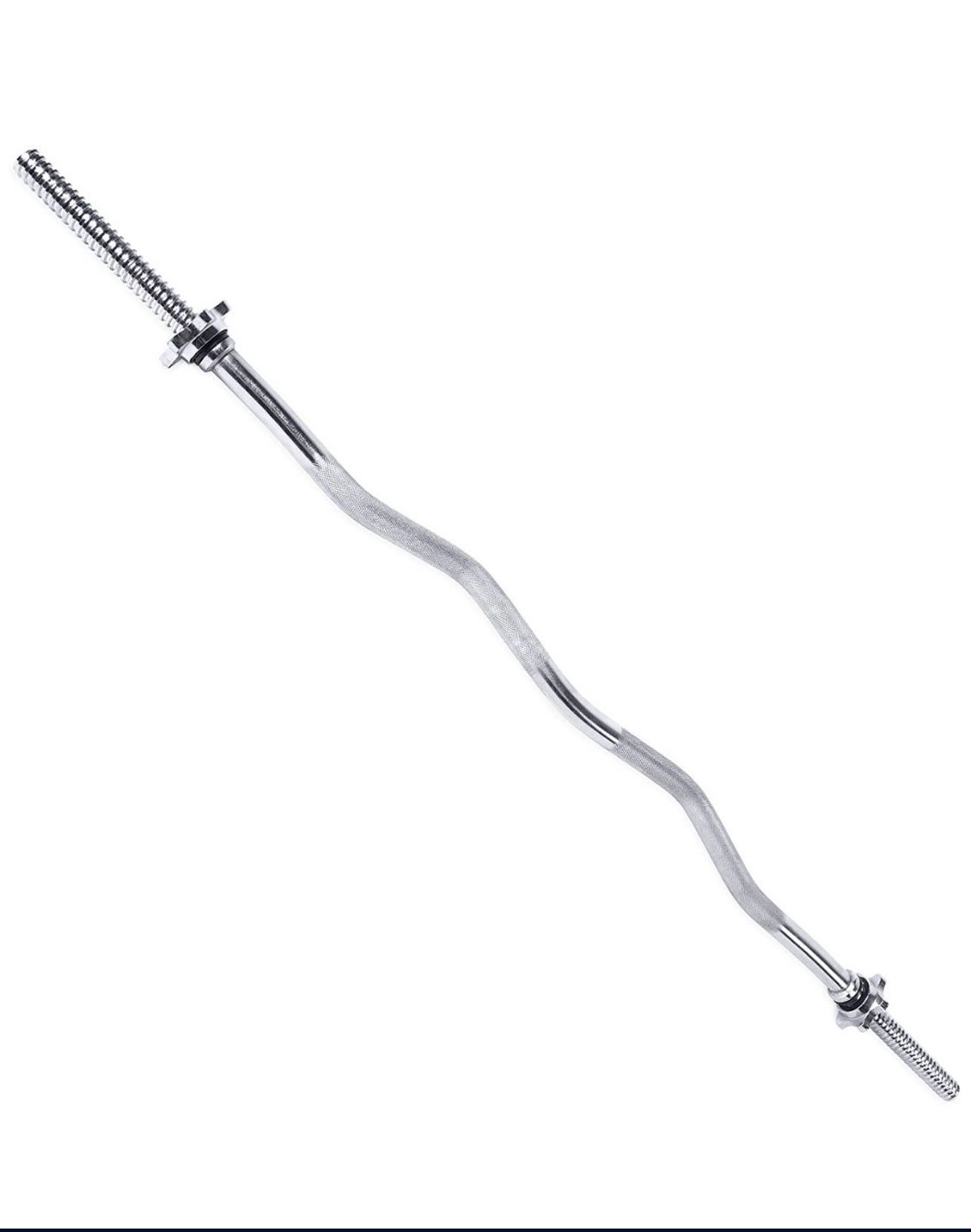 NEW 47 Inch Standard Curl Bar Threaded Solid Silver or Black color