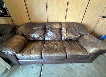 Leather sofa, loveseat and chair