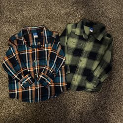 Flannel Long Sleeve Shirts For Toddler Boy. Size 2T For $15