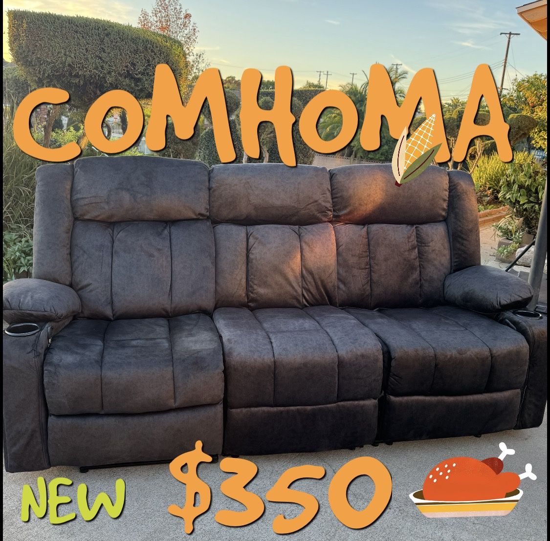 COMHOMA TRIPLE RECLINER NEW FURNITURE