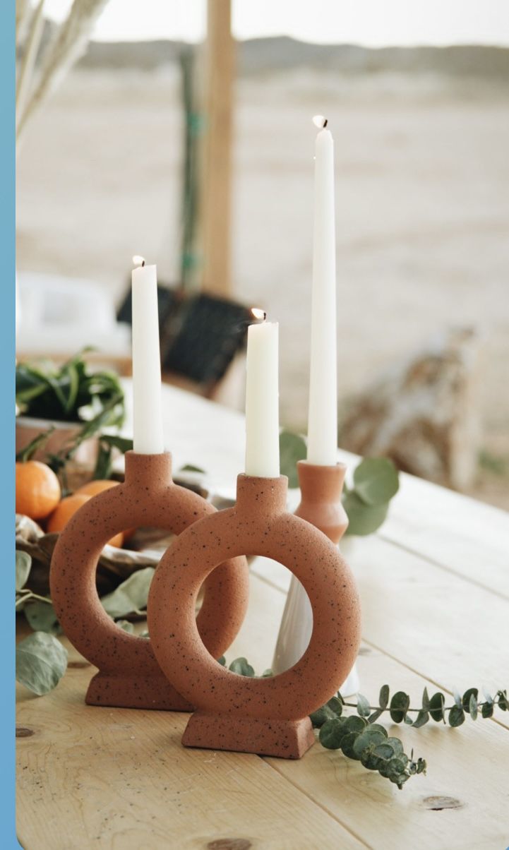 Terracotta Taper Candle Holder