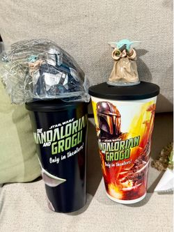 The Mandalorian & Grogu Black Cup With Mando Grogu Topper AMC  Star Wars