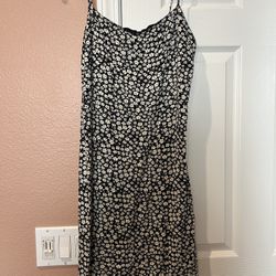 Navy Blue Floral Dress Size L