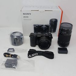 Sony alpha 6100 Mirrorless 4k video camera with E Paz 16-50mm lens 