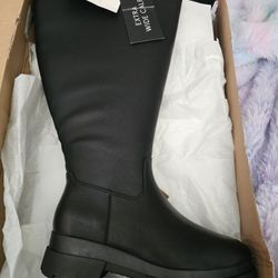 Naturalizer Womens Size 7.5 Tall Boots Water Repellent And Chill Proof Thermal Insole For Heat Retention Extra Wide Calf Black