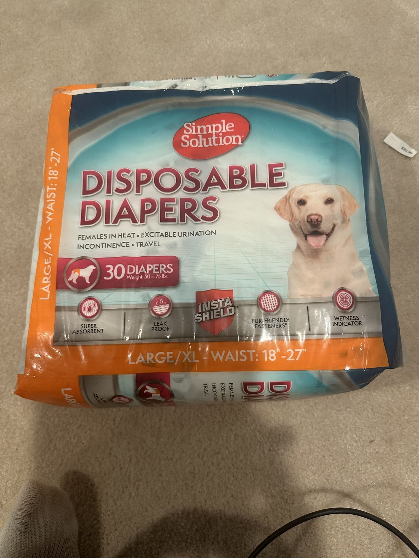 Simple Solution Disposal Diapers For Dogs