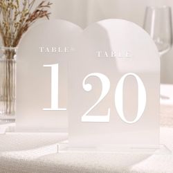 White Acrylic Table Numbers