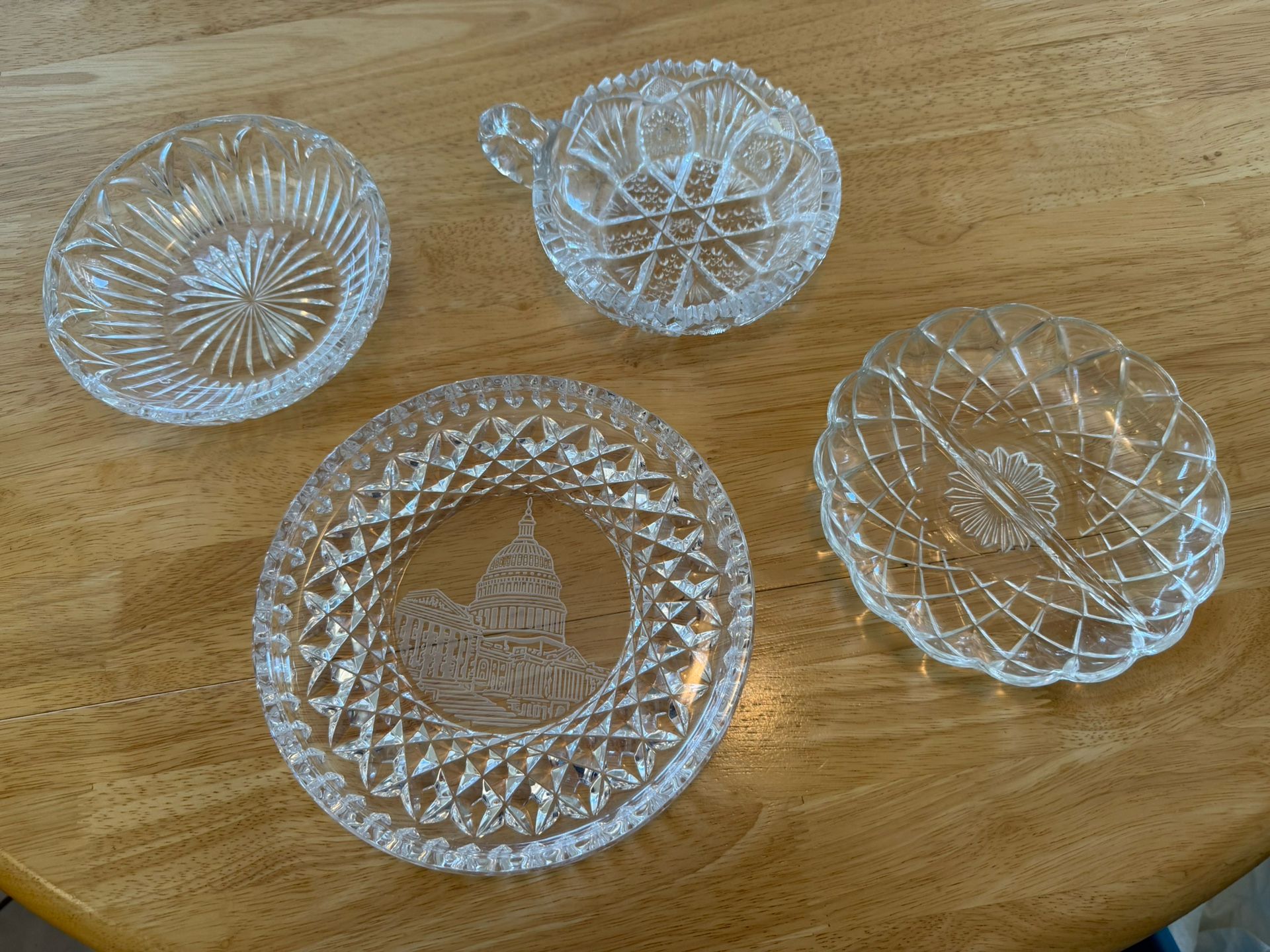 Etched Crystal Serving Plates
