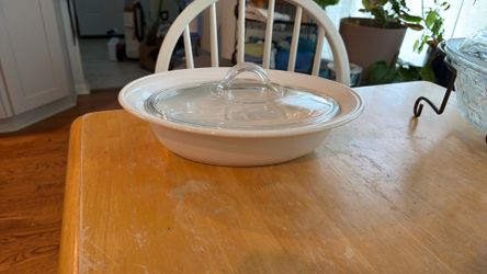 Corning Ware Casual Elegance White Flora oval casserole dish