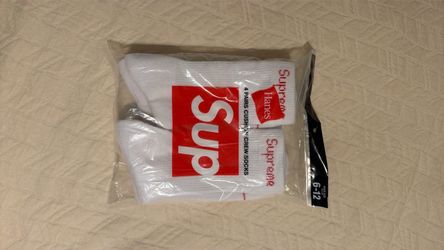 Supreme x Hanes Cushion Crew Socks 4 Pack 6-12