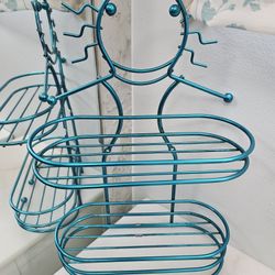 Metal Turquoise Bath/Restroom Organizer Caddy