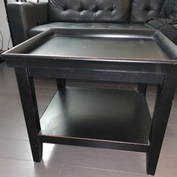 Solid Wood Black Coffee Table/ Side Table with Storage
