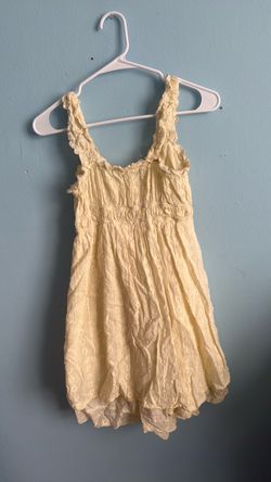 Yellow Eyelet Mini Dress
