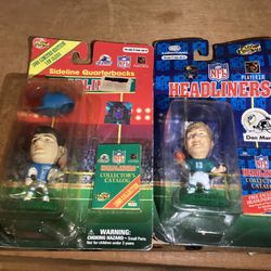 NFL Headliners toys 1996 Dan Marino and 1998 Scott Mitchell