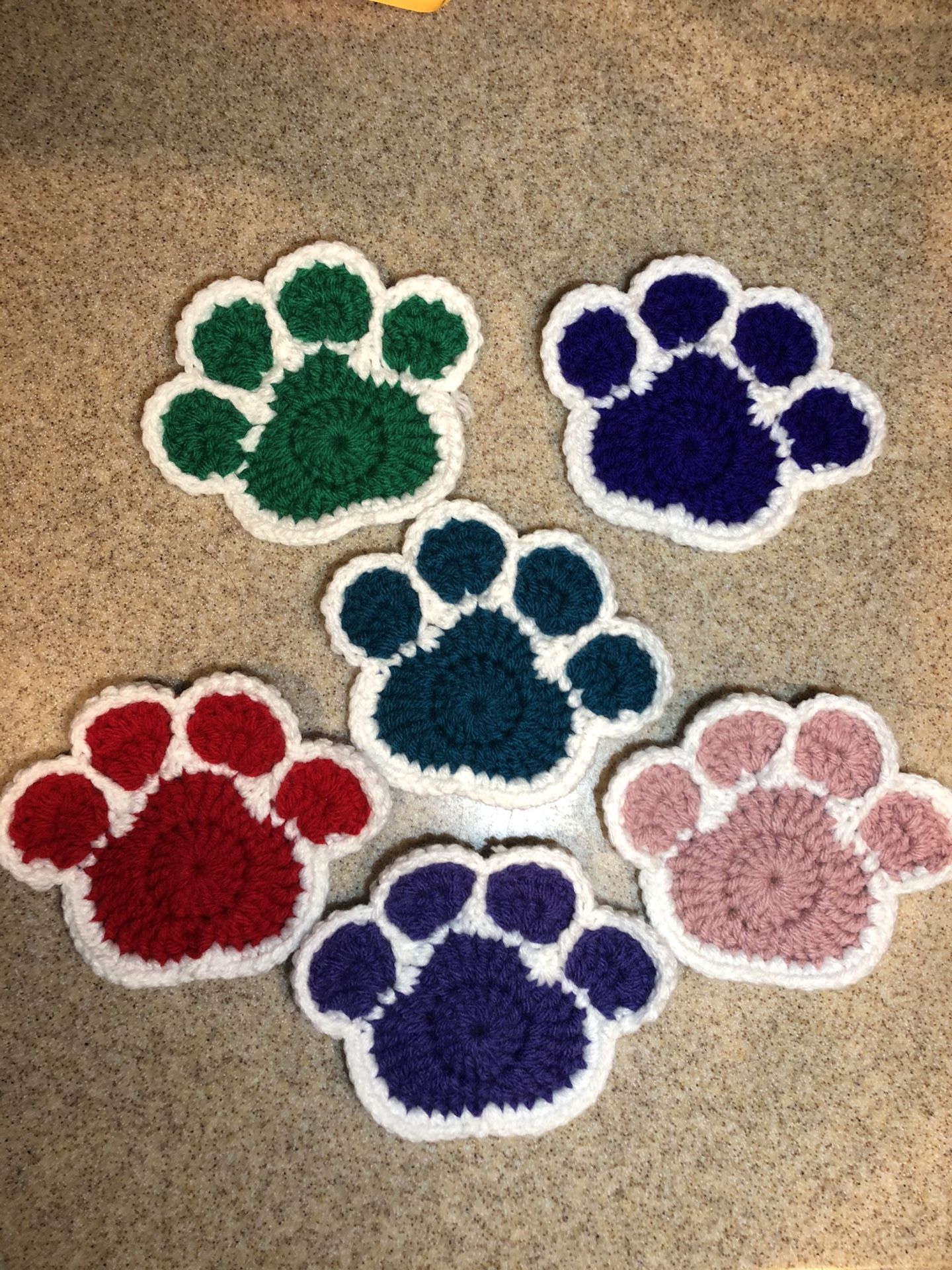 Hand made 6 Cute Animals paws 🐾 Coasters