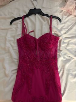 Long pink prom dress
