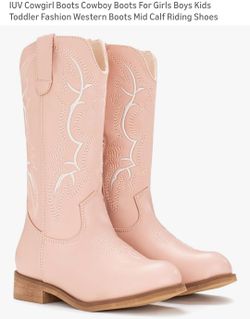 Youth Girl Pink Cowboy Boots Size 1 Botas De Nina Tamanio 1 nuevas