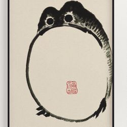 Large Framed Print Grumpy Frog