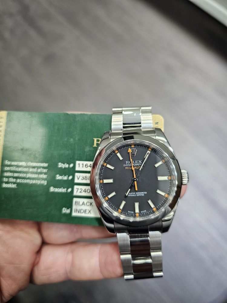 Rolex Milgauss 116400 Silver Oyster Bracelet with Silver Bezel V Serial 2009