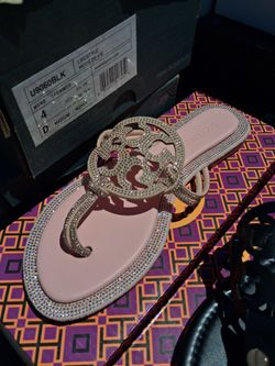 Pink rhinestones tory burch