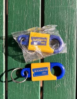 2 Brand new 1990s vintage Blockbuster Video keychains key rings