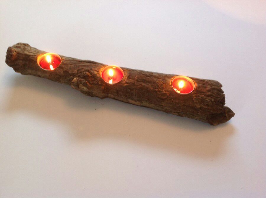 Driftwood candle holder
