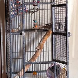 Bird cage with accessories and more message for details