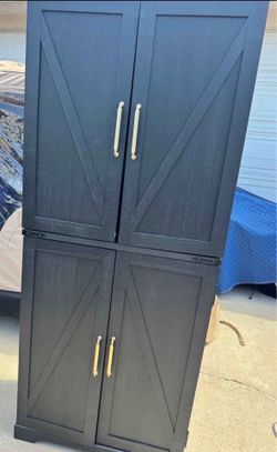 Black Farmhouse Storage Cabinet Pantry