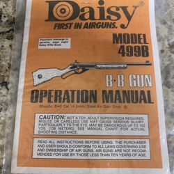 Daisy Powerline 499B Airgun Operation Manual; Original