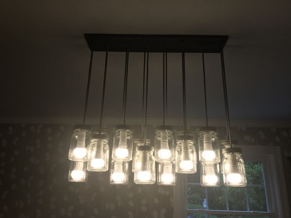Pottery Barn 16 Mason Exeter Jar Chandelier For Sale In Newton Ma