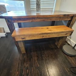 Wooden Table And Bench