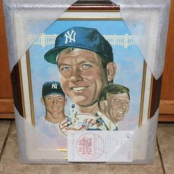 New! Hamilton Collection 1996 "THE MICK" Mickey Mantle Painting Picture COA 